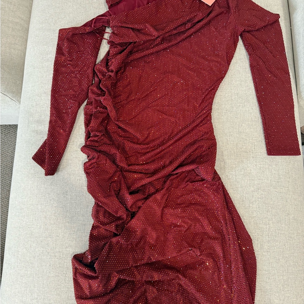 Cult Gaia Burgundy Asymmetrical Dress - Picture 2 of 2